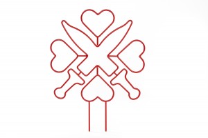 Hinterdobler Fabrikations GmbH | Individuelles Logo aus Draht |rot pulverbeschichtet